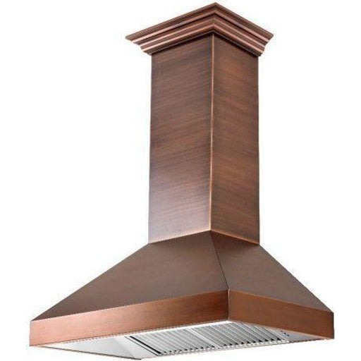 ZLINE 36 in. Copper Wall Range Hood with Crown Molding 8667C-36