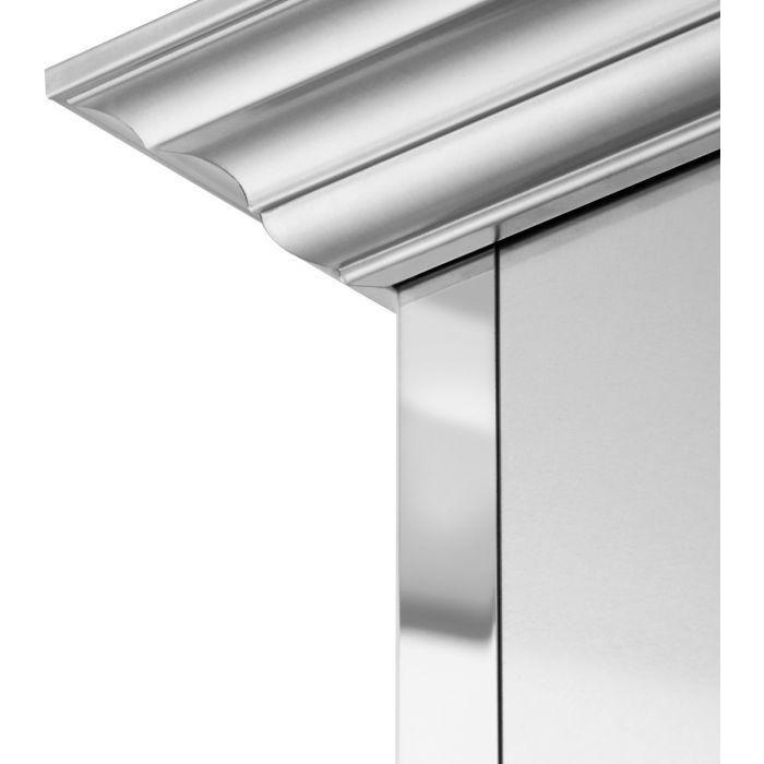 ZLINE 36 in. Designer Series Ducted Wall Mount Range Hood In DuraSnow Stainless Steel with Mirror Accents 655MR-36