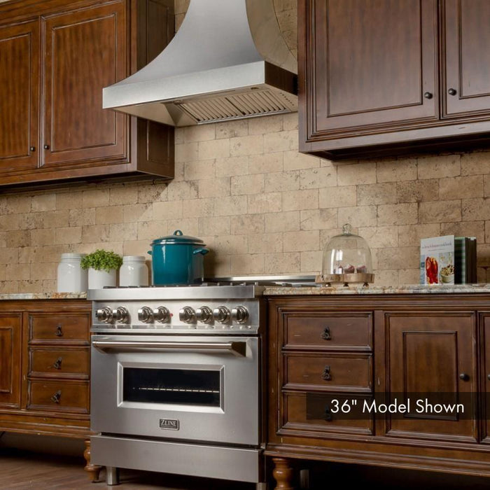 ZLINE 36 in. Designer Series DuraSnow Stainless Finish Indoor Wall Range Hood 8632S-36