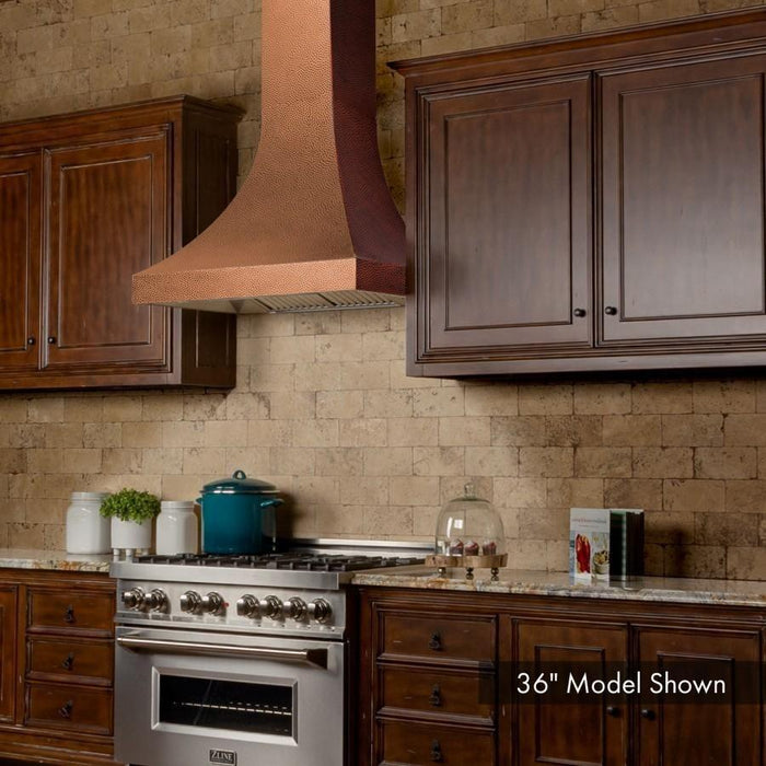 ZLINE 36 in. Designer Series Hand-Hammered Copper Finish Wall Range Hood 8632H-36