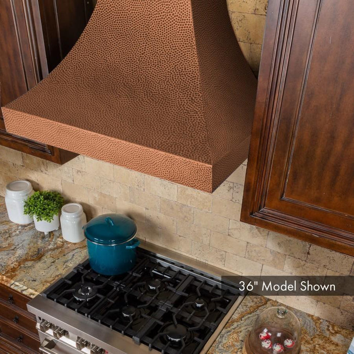 ZLINE 36 in. Designer Series Hand-Hammered Copper Finish Wall Range Hood 8632H-36