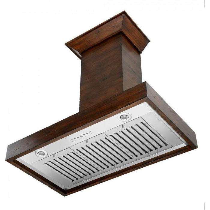 ZLINE 36 in. Designer Wooden Wall Mount Range Hood In Walnut KBRR-36