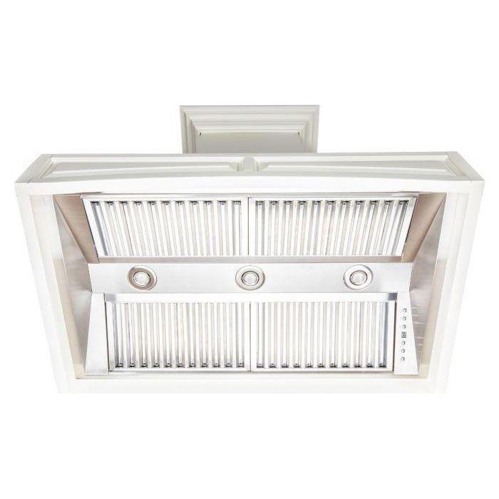 ZLINE 36 in. Designer Wooden Wall Mount Range Hood in White 321TT-36