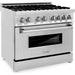 ZLINE 36 in. Dual Fuel Range and 36 in. Range Hood Appliance Package