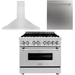 ZLINE 36 in. Dual Fuel Range, Range Hood and Dishwasher Appliance Package 3KP-RARH36-DW