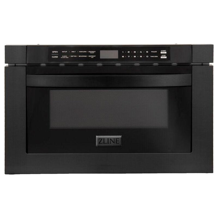 ZLINE 36 in. Dual Fuel Range, Range Hood, Microwave and Dishwasher Appliance Package In Black Stainless Steel 4KP-RABRBRH36-MWDW