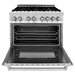 ZLINE 36 in. Dual Fuel Range, Range Hood, Microwave Drawer and Dishwasher Appliance Package 4KP-RARH36-MWDW