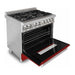 ZLINE 36 in. Dual Fuel Range with Red Gloss Door and 36 in. Range Hood Appliance Package 2KP-RARGRH36