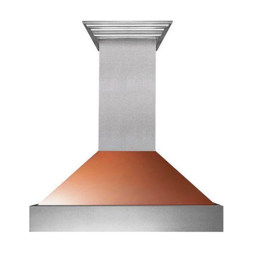 ZLINE 36 in. Ducted DuraSnow Stainless Steel Range Hood with Copper Shell 8654C-36