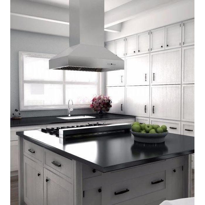 ZLINE 36 in. Ducted Island Mount Range Hood In Outdoor Approved Stainless Steel 697i-304-36