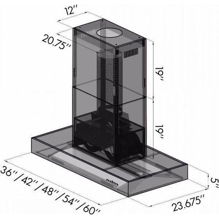 ZLINE 36 In. Ducted Professional Island Mount Range Hood in Stainless Steel KECOMi-36