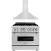 ZLINE 36 in. Gas Range and 36 in. Range Hood Appliance Package 2KP-RGRH36