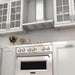 ZLINE 36 in. Gas Range with Black Matte Door & 36 in. Range Hood Appliance Package 2KP-RGBLMRH36