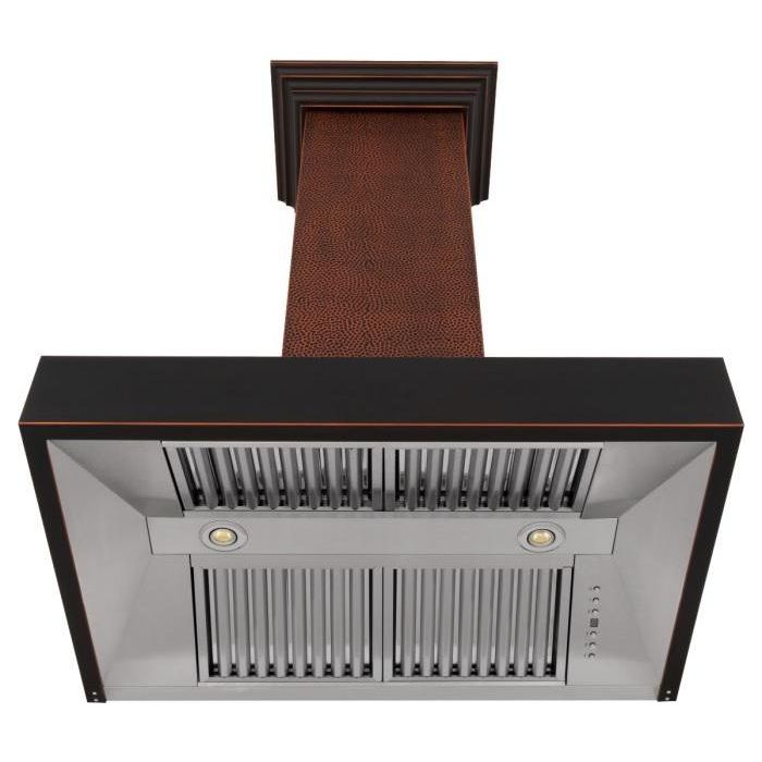 ZLINE 36 in. Hand-Hammered Copper Finish Wall Range Hood 655-HBXXX-36