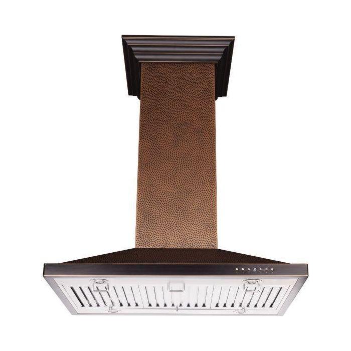 ZLINE 36 in. Hand Hammered Copper Island Range Hood 8GL2Hi-36