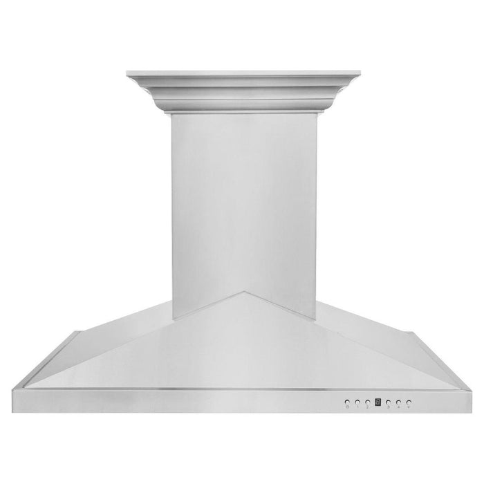 ZLINE 36 in. Island Mount Range Hood In Stainless Steel with Built-in CrownSound Bluetooth Speakers GL1iCRN-BT-36