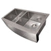 ZLINE 36 in. Niseko Farmhouse Apron Mount Double Bowl DuraSnow Stainless Steel Kitchen Sink with Bottom Grid SA50D-36S