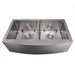 ZLINE 36 in. Niseko Farmhouse Apron Mount Double Bowl DuraSnow Stainless Steel Kitchen Sink with Bottom Grid SA50D-36S