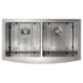 ZLINE 36 in. Niseko Farmhouse Apron Mount Double Bowl DuraSnow Stainless Steel Kitchen Sink with Bottom Grid SA50D-36S