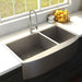 ZLINE 36 in. Niseko Farmhouse Apron Mount Double Bowl Stainless Steel Kitchen Sink with Bottom Grid, SA50D-36