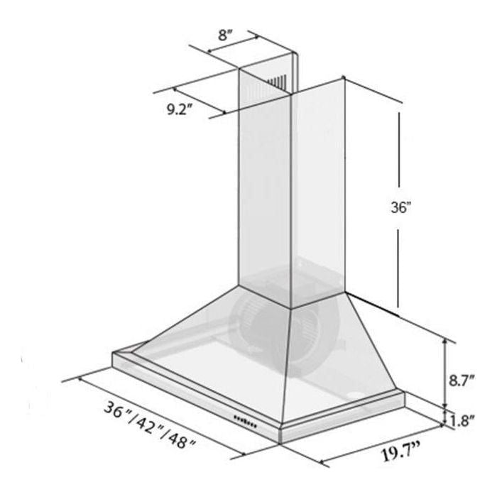 ZLINE 36 in. Oil-Rubbed Bronze Wall Range Hood KB2-BCXXX-36