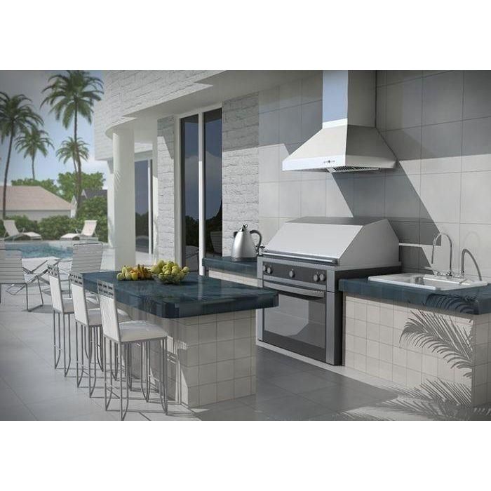 ZLINE 36 In. Outdoor Ducted Wall Mount Range Hood In Outdoor Approved Stainless Steel 667-304-36