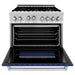 ZLINE 36 in. Professional 6 Burners on Gas Range In Stainless Steel with Blue Matte Door RG-BM-36