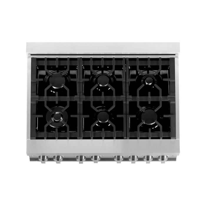 ZLINE 36 in. Professional 6 Burners on Gas Range In Stainless Steel with Blue Matte Door RG-BM-36