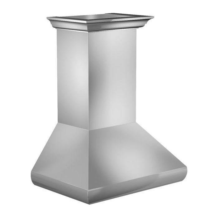 ZLINE 36 in. Professional Convertible Vent Wall Mount Range Hood In Stainless Steel with Crown Molding 587CRN-36