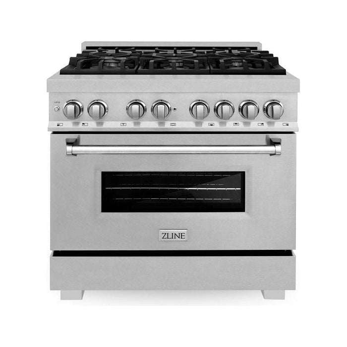 ZLINE 36 in. Professional Dual Fuel Range with Gas Burner and Electric Oven