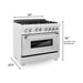 ZLINE 36 in. Professional Dual Fuel Range with Gas Burner and Electric Oven