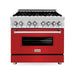 ZLINE 36 in. Professional Dual Fuel Range with Gas Burner and Electric Oven