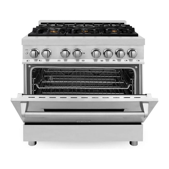 ZLINE 36 in. Professional Dual Fuel Range with Gas Burner and Electric Oven