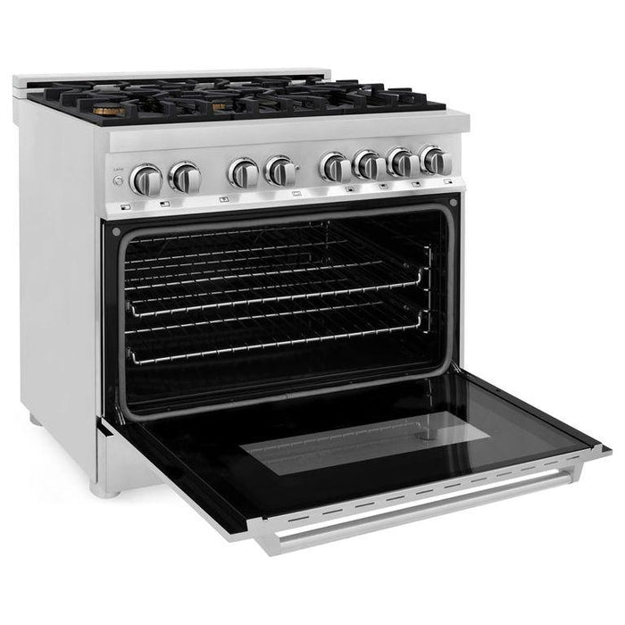 ZLINE 36 in. Professional Dual Fuel Range with Gas Burner and Electric Oven