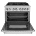 ZLINE 36 in. Professional Dual Fuel Range with Gas Burner and Electric Oven In DuraSnow Finish RAS-SN-36