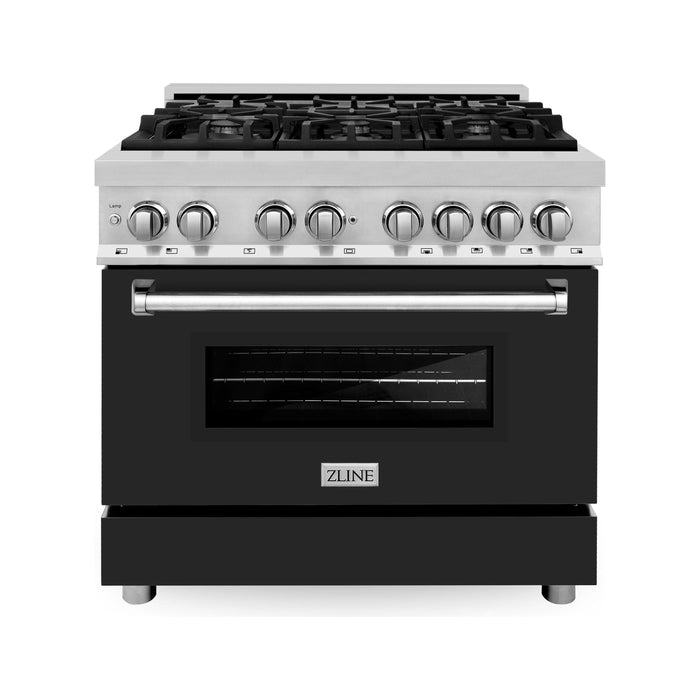 ZLINE 36 in. Professional Dual Fuel Range with Gas Burner and Electric Oven In Stainless Steel RA-BLM-36