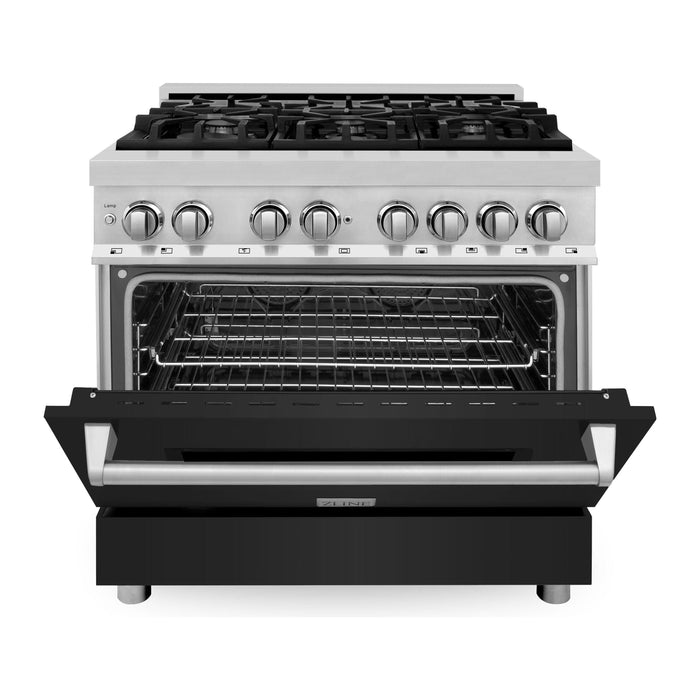 ZLINE 36 in. Professional Dual Fuel Range with Gas Burner and Electric Oven In Stainless Steel RA-BLM-36