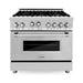 ZLINE 36 in. Professional Dual Fuel Range with Gas Burner and Gas Oven