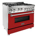 ZLINE 36 in. Professional Dual Fuel Range with Gas Burner and Gas Oven