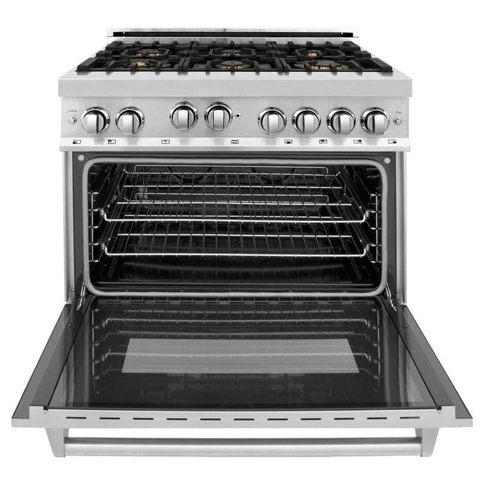 ZLINE 36 in. Professional Dual Fuel Range with Gas Burner and Gas Oven