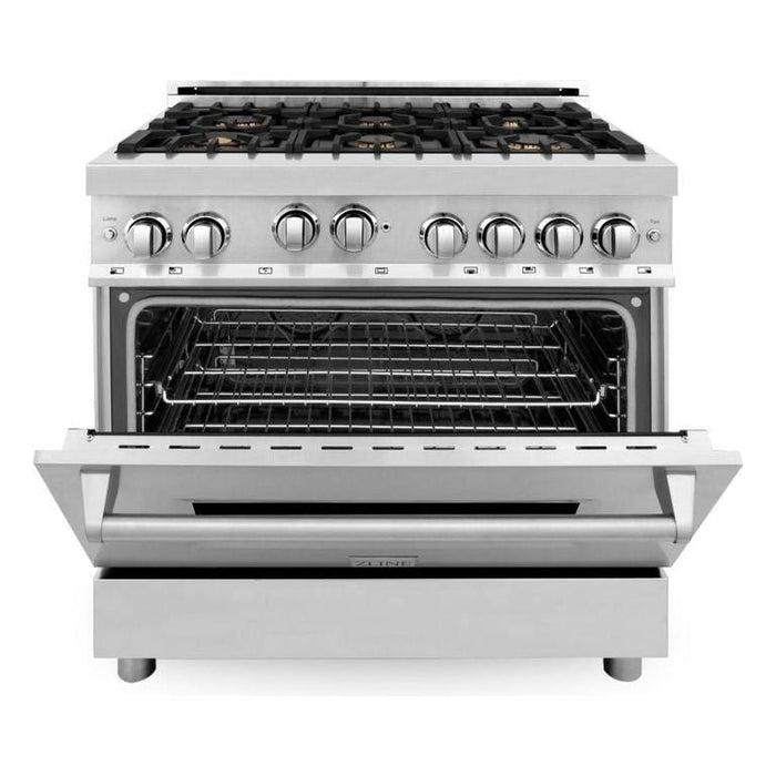 ZLINE 36 in. Professional Dual Fuel Range with Gas Burner and Gas Oven