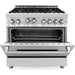 ZLINE 36 in. Professional Dual Fuel Range with Gas Burner and Gas Oven In Stainless Steel with Brass Burners RG-BR-36