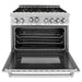 ZLINE 36 in. Professional Dual Fuel Range with Gas Burner and Gas Oven In Stainless Steel with Brass Burners RG-BR-36