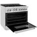 ZLINE 36 in. Professional Dual Fuel Range with Gas Burner and Gas Oven In Stainless Steel with Brass Burners RG-BR-36