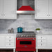 ZLINE 36 in. Professional Gas Burner/Electric Oven in DuraSnow Stainless with Red Matte Door RAS-RM-36