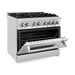 ZLINE 36 in. Professional Gas Burner/Electric Oven Stainless Steel Range with Brass Burners RA-BR-36