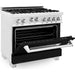 ZLINE 36 in. Professional Gas Range In DuraSnow Stainless Steel with Black Matte Door RGS-BLM-36