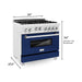 ZLINE 36 in. Professional Gas Range In DuraSnow Stainless Steel with Blue Gloss Door RGS-BG-36