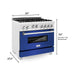 ZLINE 36 in. Professional Gas Range In DuraSnow Stainless Steel with Blue Matte Door RGS-BM-36