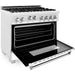 ZLINE 36 in. Professional Gas Range In DuraSnow Stainless Steel with White Matte Door RGS-WM-36